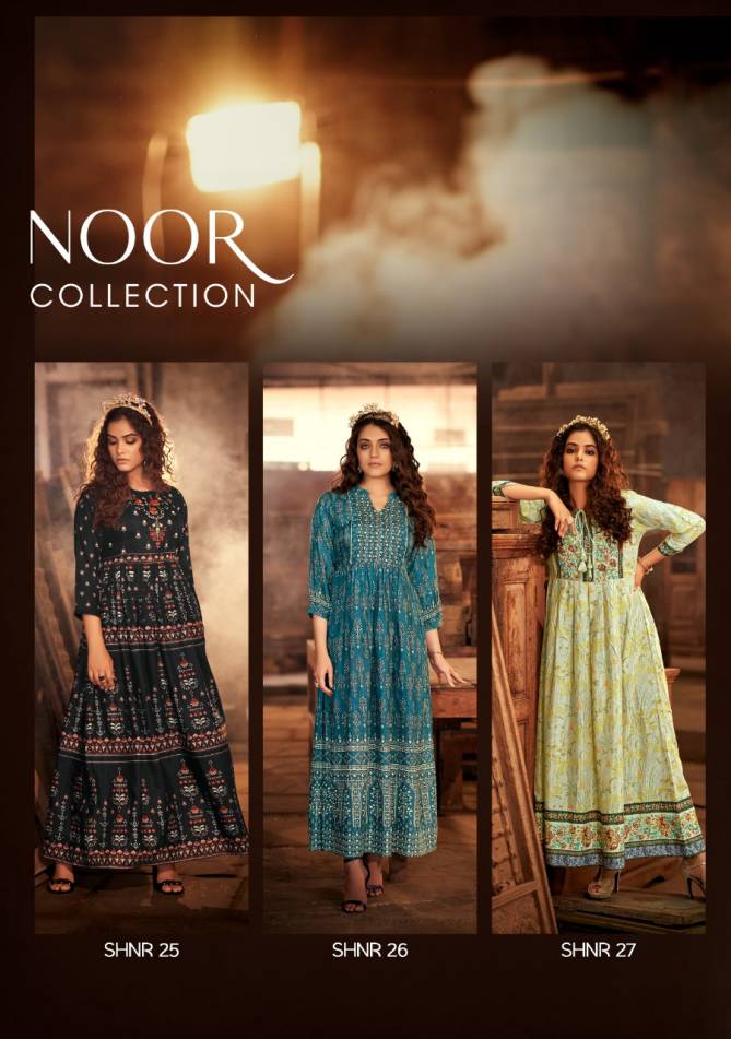 Shichi Noor Collection Exclusive Festive Wear Digital Print Anarkali Kurti Collection